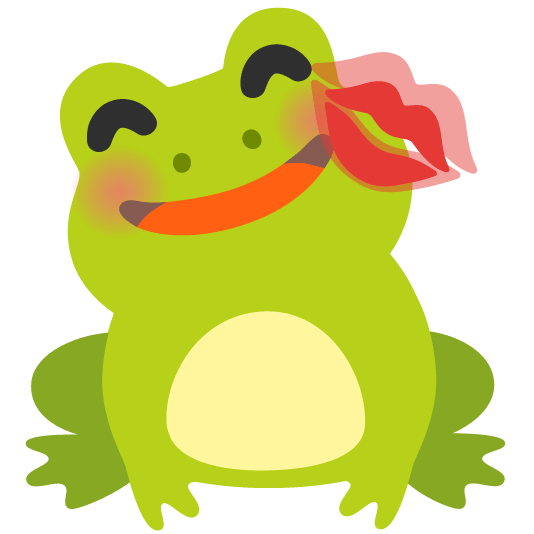 :google_emoji_kitchen_frog_face_and_kiss_mark_mashup: